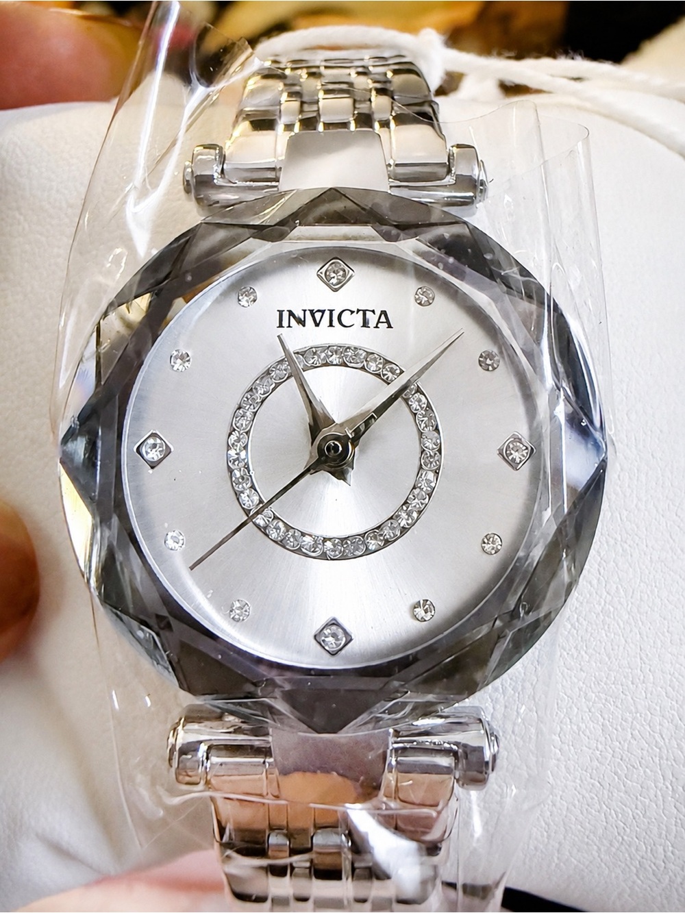 Invicta Women's Silver Crystal-Accent Stainless Steel Watch NWT